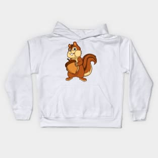 Cartoon chipmunk with nut Kids Hoodie